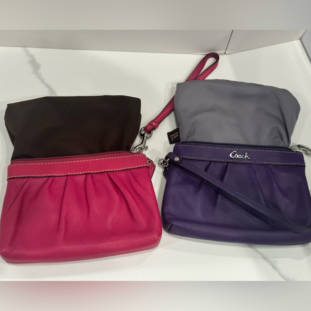 !! SOLD!! COACH PINK AND PURPLE PLEATED WRISTLETS NWOT - Picture 15 of 16